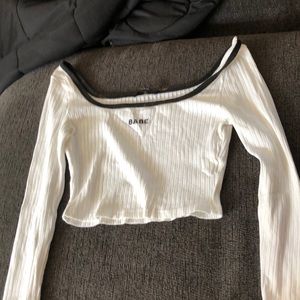 ribbed long sleeve crop top